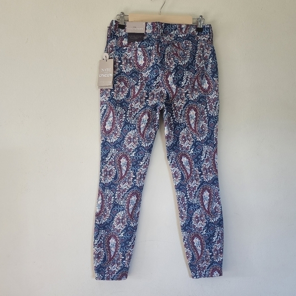 NYDJ for Chicos Paisley print Lift x Tuck skinny jeans size 4 NWT - Picture 2 of 7
